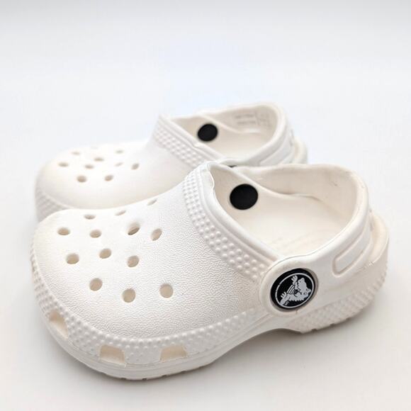 Crocs Baya Unisex Kids Slip-On Clogs Slippers Lightweight White Size US5C - Picture 1 of 9